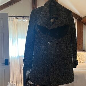 Steve Madden Charcoal Double-Breasted Peacoat